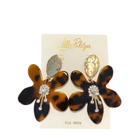 Lilly Pulitzer Jewelry - Lilly Pulitzer Tortoiseshell In A Flutter Earrings